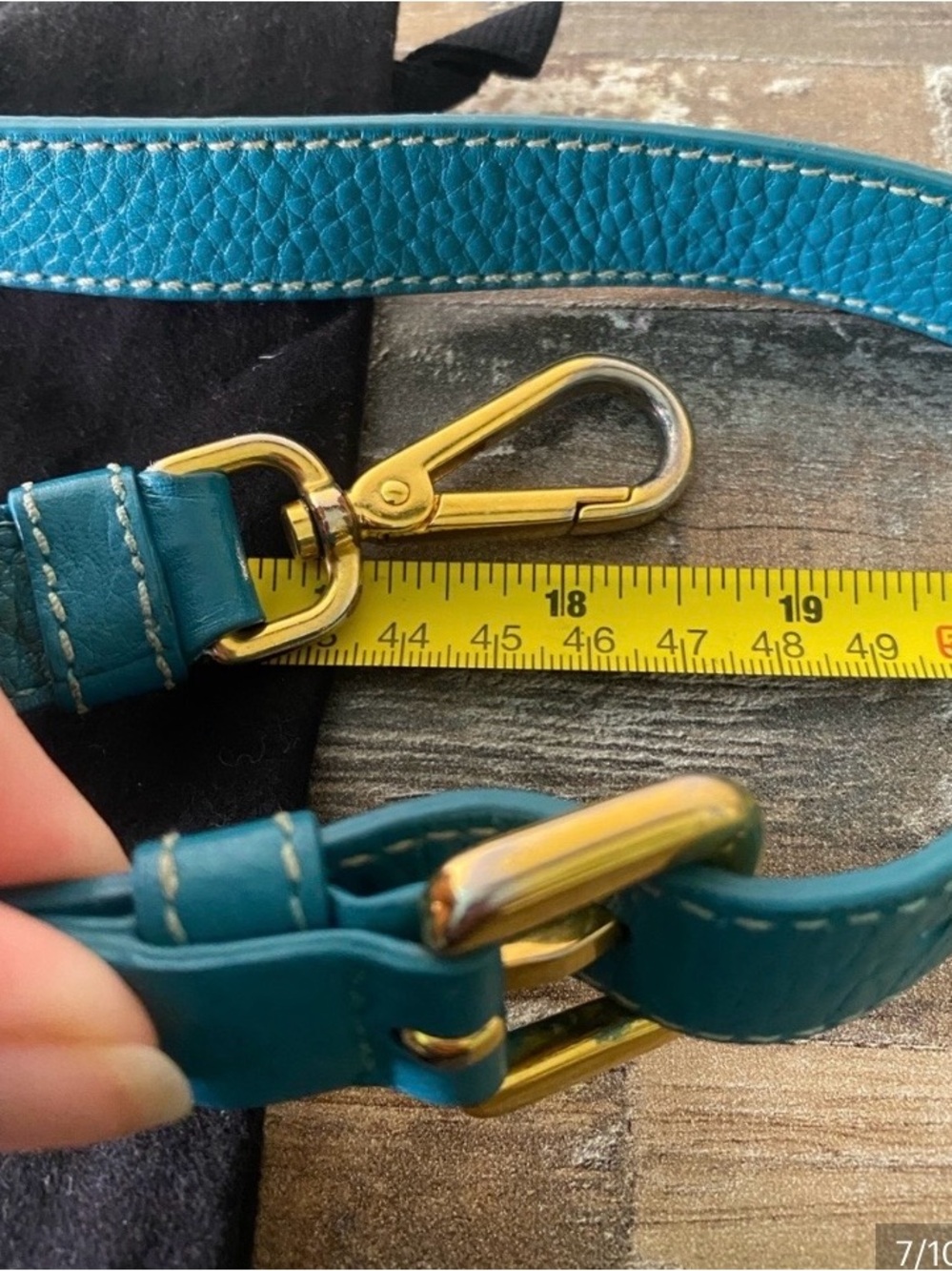 Prada Turquoise /Teal Green Leather Strap Replacement with Gold-Tone Hardware - Picture 7 of 12
